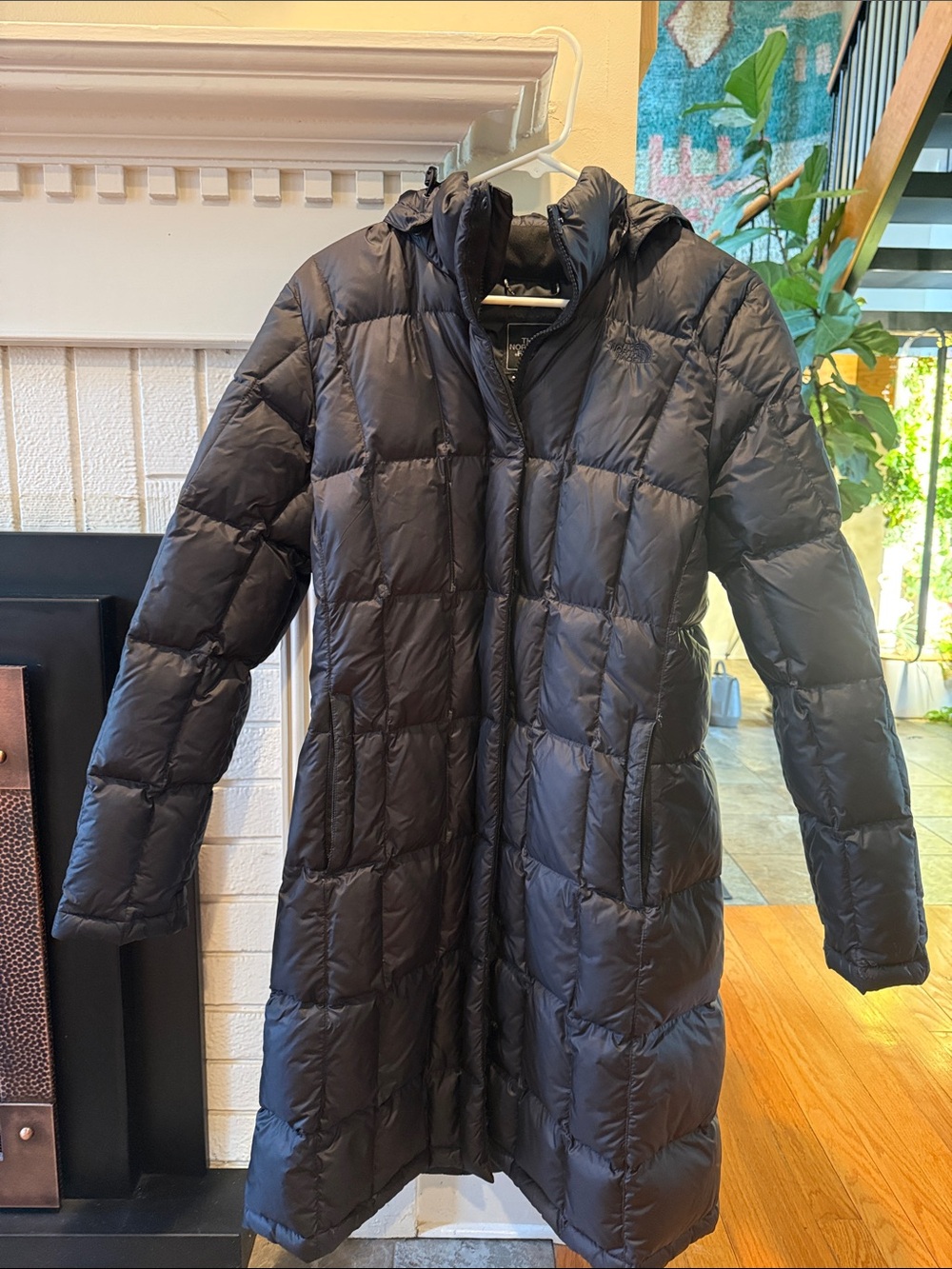 The North Face Women's Black Long Puffer Coat with Hood